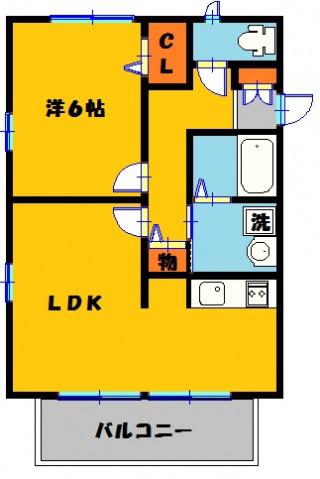 フローラ(1LDK/2階)の間取り写真
