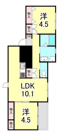 グランエール(2LDK/2階)の間取り写真