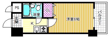 エスリード北梅田第2(1K/5階)の間取り写真