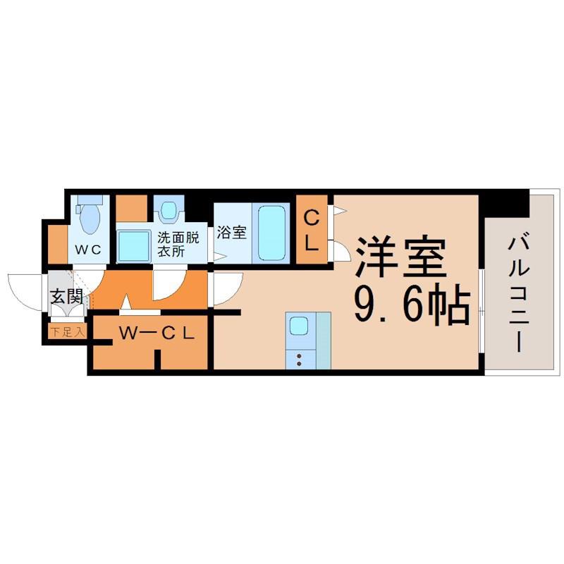 プレサンスジェネ栄(ワンルーム/4階)の間取り写真