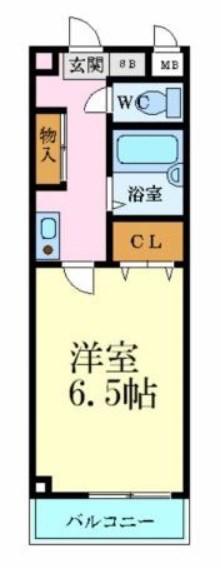 コーポサンライズ(ワンルーム/3階)の間取り写真