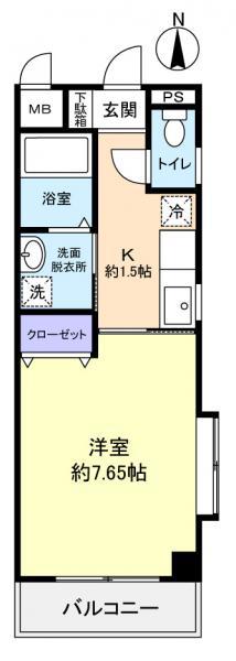 グローリア佐倉(1K/2階)の間取り写真