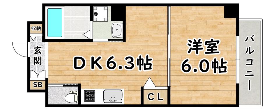 MV.IMP大阪塚本(1DK/4階)の間取り写真