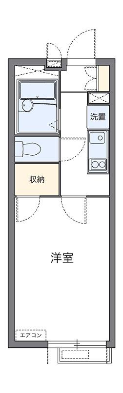 サニー川崎(1K/2階)の間取り写真