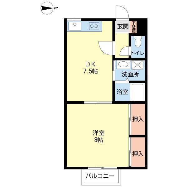 MAISON VIVIO(1DK/2階)の間取り写真