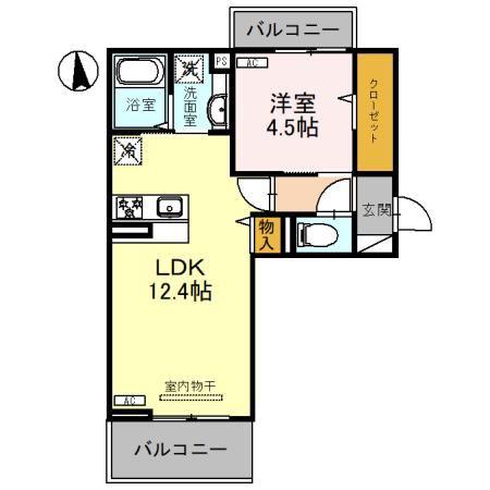 オットアルベリ(1LDK/3階)の間取り写真