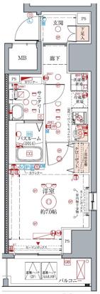 クレヴィスタ蒲田(1K/8階)の間取り写真