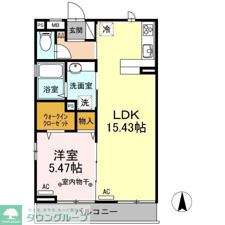 フォレストヤマザキ(1LDK/3階)の間取り写真