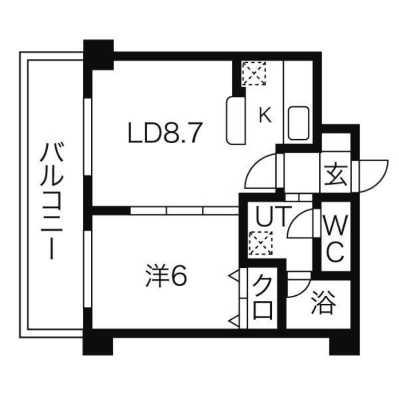 ラフィーコート(1LDK/4階)の間取り写真