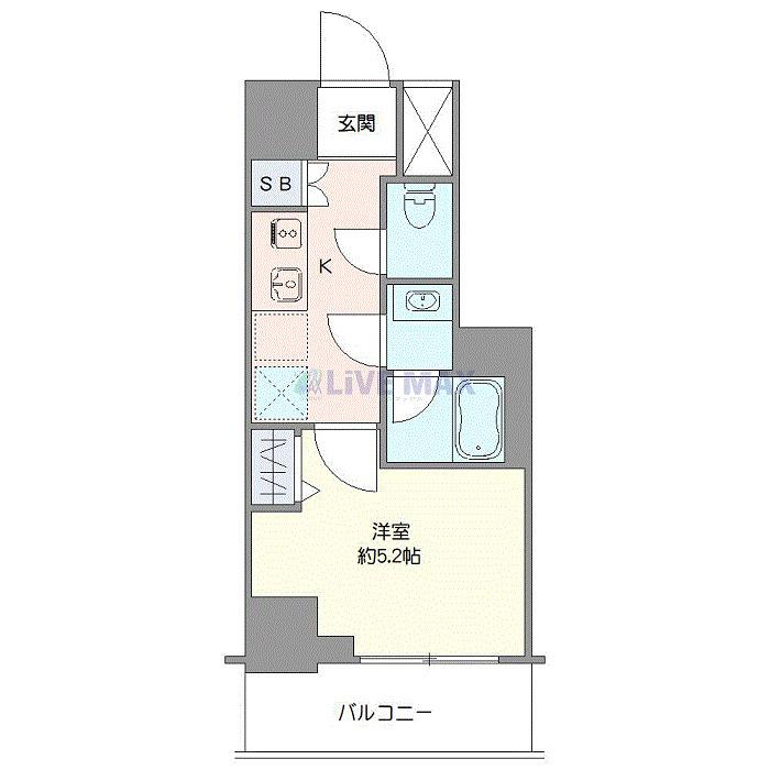 LOG戸越(1K/7階)の間取り写真