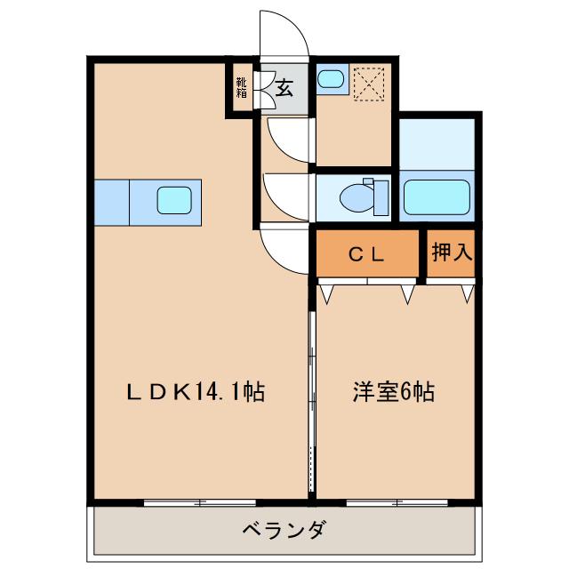 K・PLENDEUR(1LDK/2階)の間取り写真