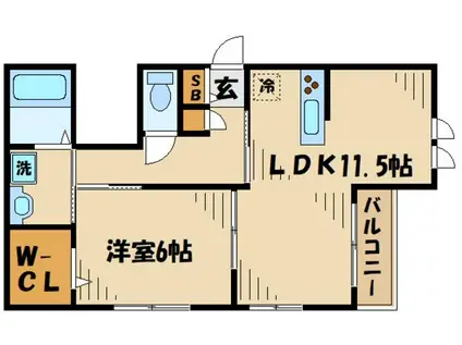 イルフェジュール版画美術館入口(1LDK/2階)の間取り写真