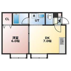 ラベンダータウン(1LDK/3階)の間取り写真