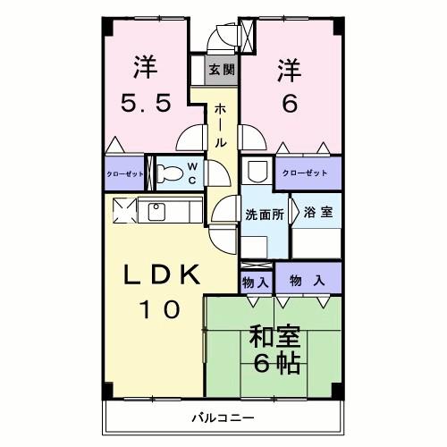シャンド・フルール(3LDK/2階)の間取り写真