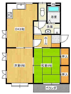 S&Kハイツ(2DK/1階)の間取り写真