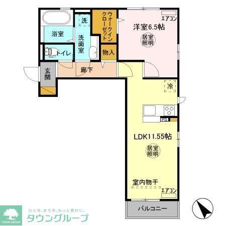 クレール白井(1LDK/3階)の間取り写真