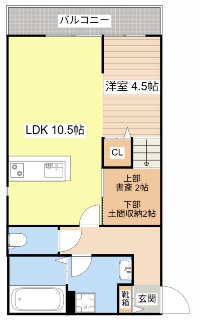 ベルリードヴィータ(1LDK/2階)の間取り写真