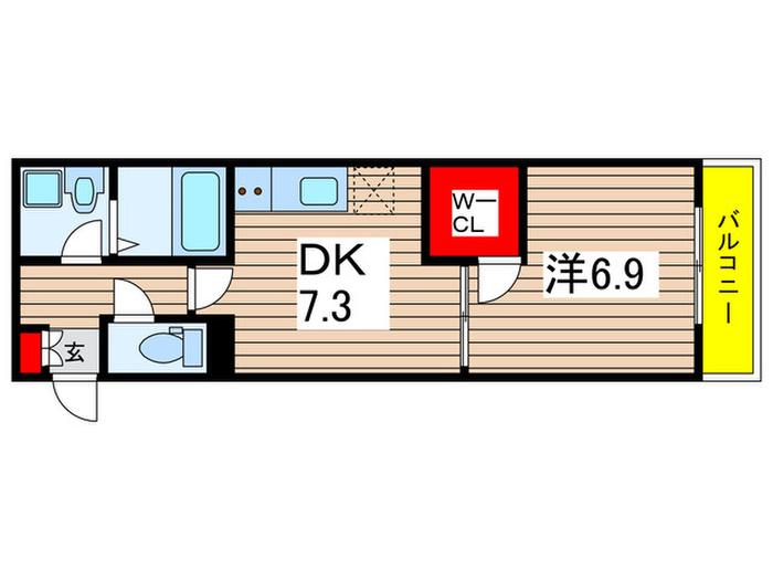 シエーナ松波II(1DK/1階)の間取り写真