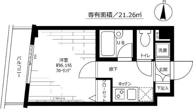ステージグランデ高円寺南(1K/5階)の間取り写真