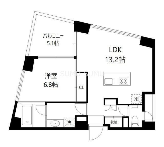  F-TERRACE (1LDK/4階)の間取り写真