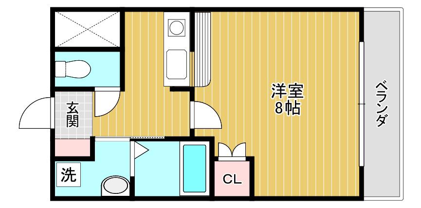 サンフレンドユーマンション(1K/2階)の間取り写真