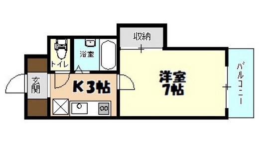EPOCH21(1K/1階)の間取り写真