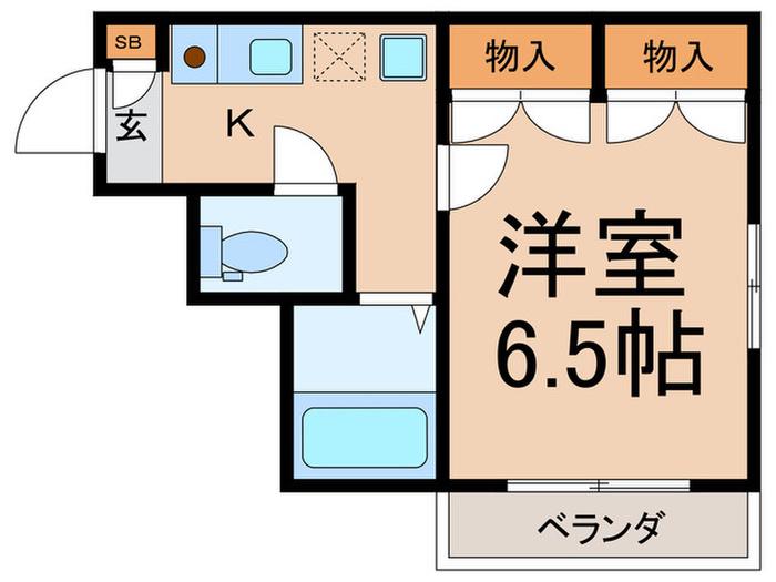 サンパレス世田谷(1K/1階)の間取り写真