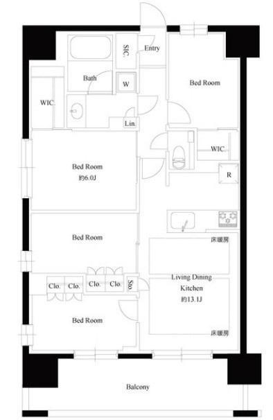 プレシス八王子レグリオ(4LDK/3階)の間取り写真