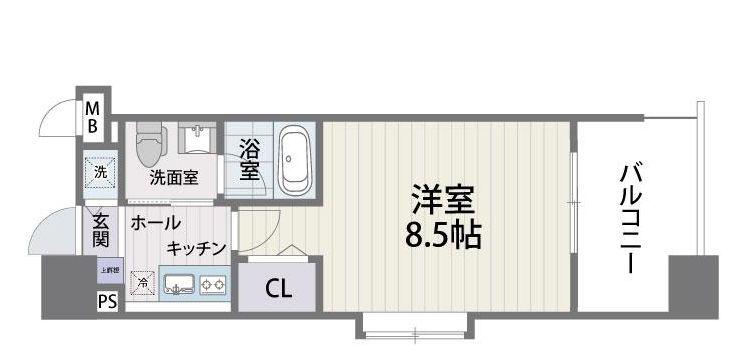 S-FORT福岡県庁前(1K/11階)の間取り写真