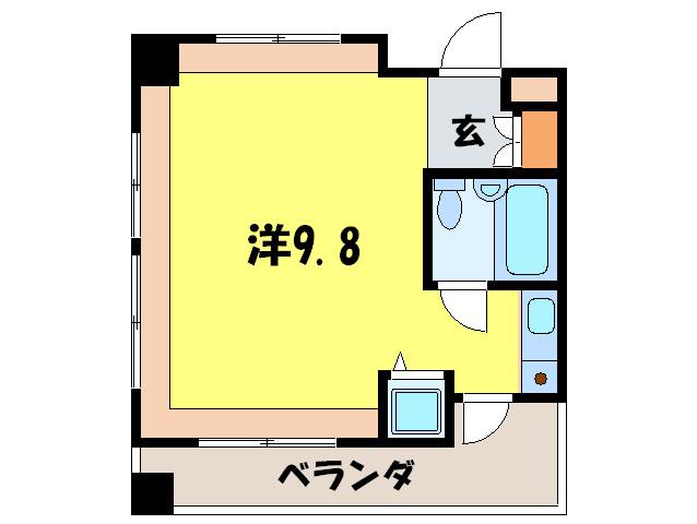 ベルトピア芦屋II(ワンルーム/2階)の間取り写真