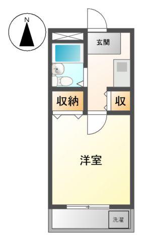 リヴェール近藤(1K/2階)の間取り写真