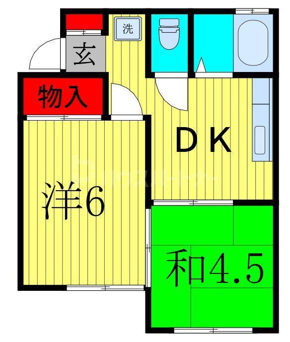 VANハイム(2K/1階)の間取り写真