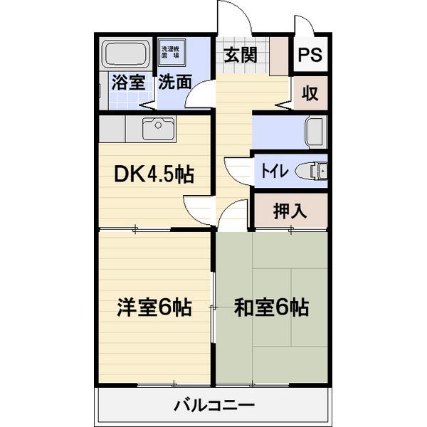 ラヴィアン(2DK/3階)の間取り写真