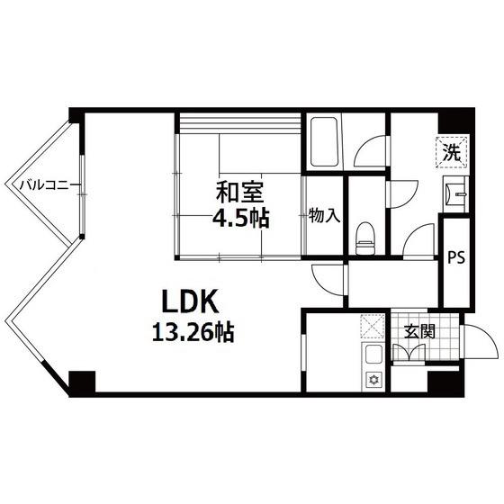VIP仙台二日町(1LDK/9階)の間取り写真