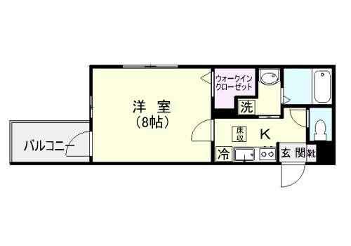 プレステージ荒田(1K/1階)の間取り写真