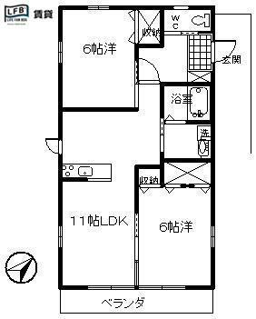 レトアくすのき(2LDK/1階)の間取り写真