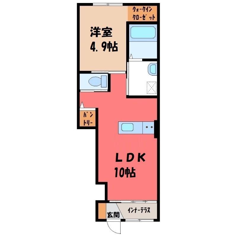 ドリーム キャンバス(1LDK/1階)の間取り写真