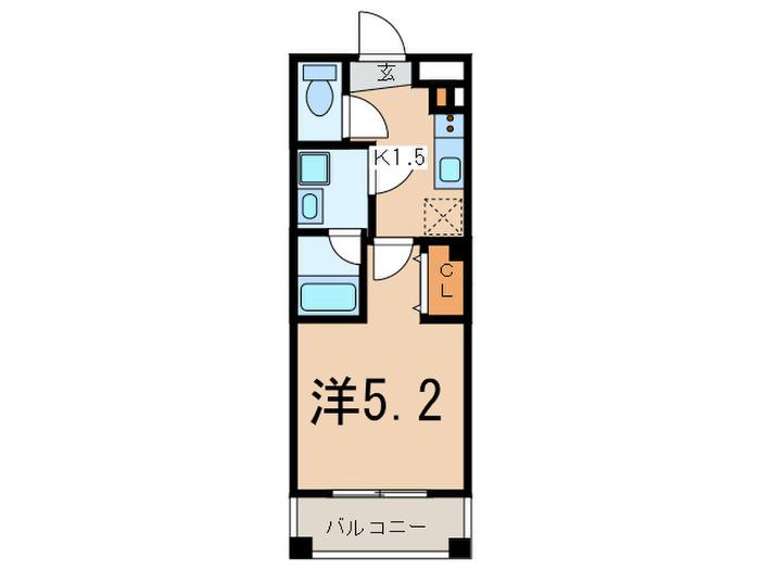 STUDIO ZPT(1K/3階)の間取り写真