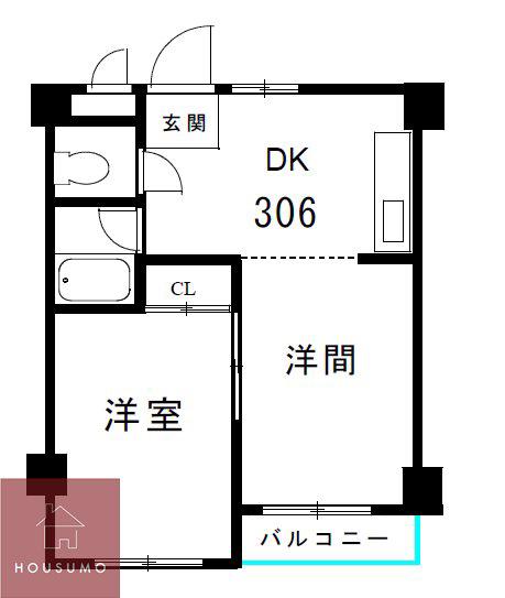 ピア土江PARTII(1LDK/3階)の間取り写真