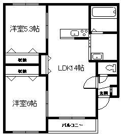  AGEHA(2LDK/2階)の間取り写真