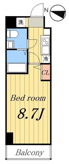 アスール亀有(1K/7階)の間取り写真