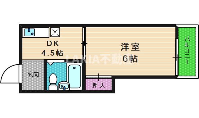 ニューライフ赤坂(1DK/7階)の間取り写真