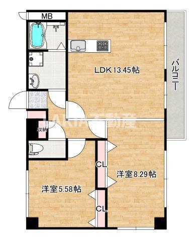 BUDS8(2LDK/2階)の間取り写真
