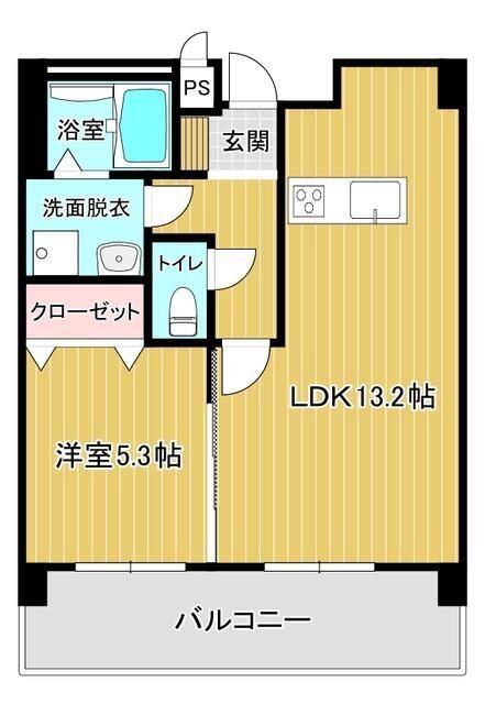 フォワイエ徳光(1LDK/3階)の間取り写真