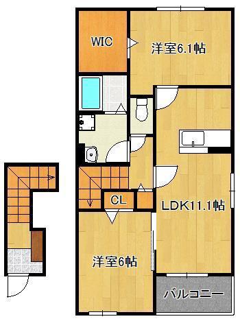 LUXOR II(2LDK/2階)の間取り写真