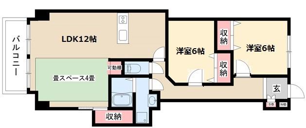 メイプルハウス(2LDK/4階)の間取り写真