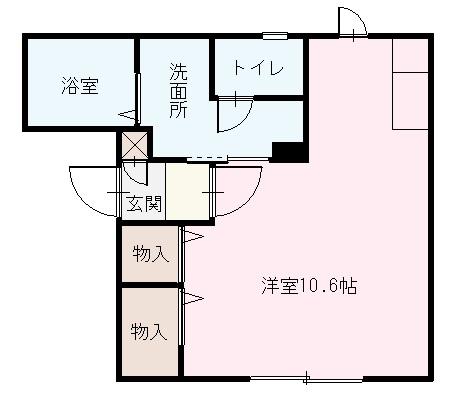 サニーシルクハイツ(ワンルーム/2階)の間取り写真