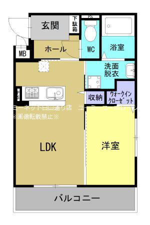 SUPERIORE(1LDK/2階)の間取り写真