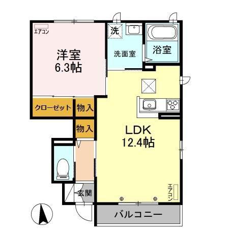 リヴァージュ弐番館(1LDK/1階)の間取り写真