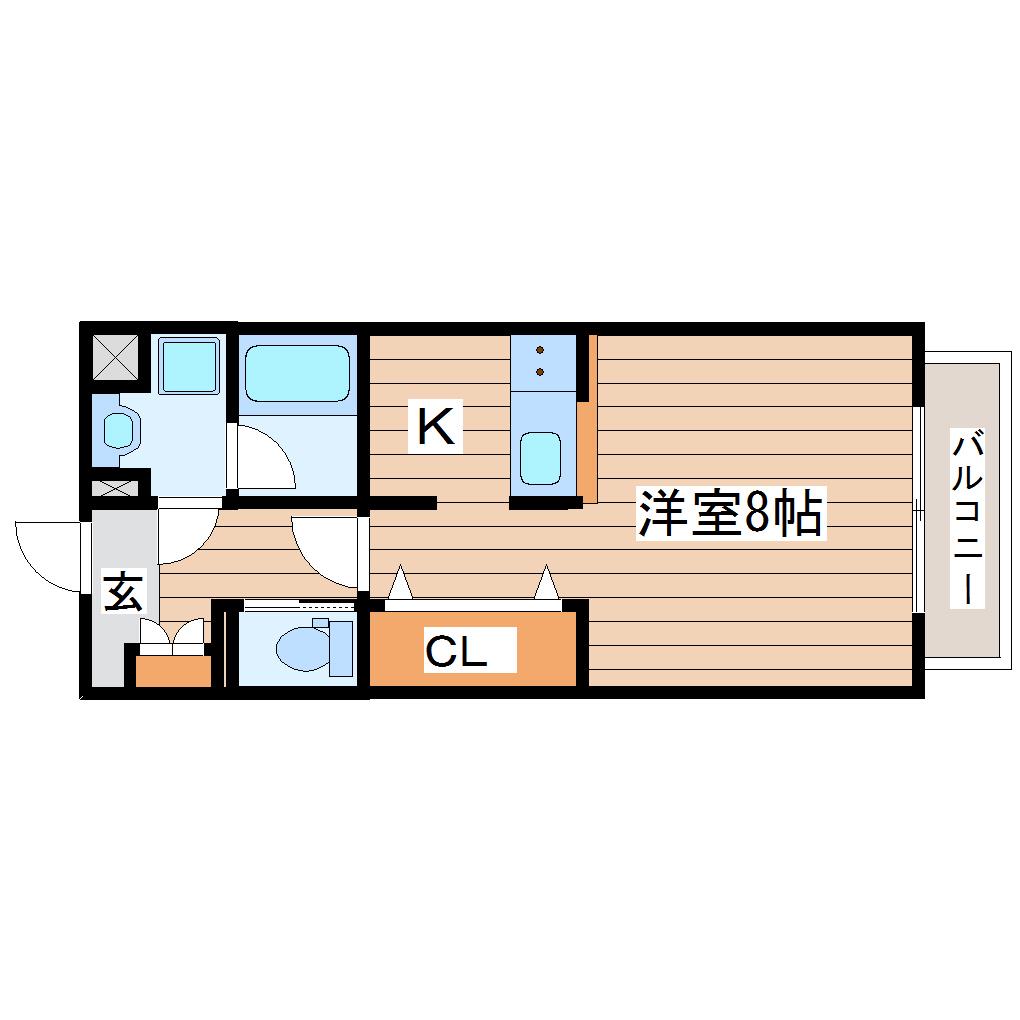 ヴィラマール雨宮(ワンルーム/4階)の間取り写真
